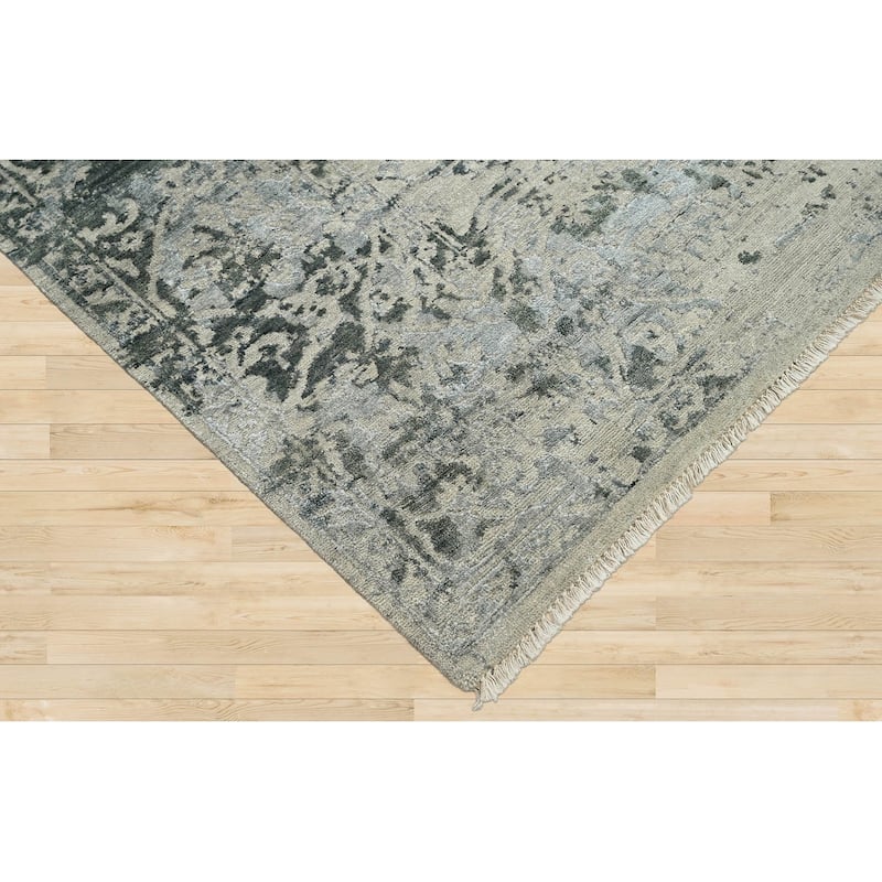 LoomBloom Beige Transitional Turkish Oushak Wool Oriental Area Rug - 7' 8'' x 9' 10''