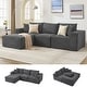 preview thumbnail 9 of 54, 109'' Corduroy Modular Sectional Sofa with Chaise Left Grey