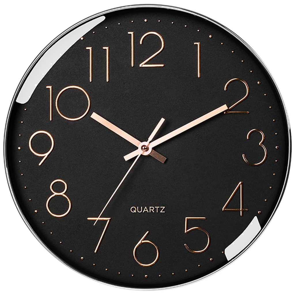 Wall Clock, Silent Non-Ticking Modern Battery Operated Clocks for Office, Home, Bathroom, Kitchen, Bedroom 12 Inch - 12 Inch