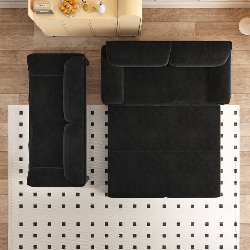 Convertible Sleeper Sofa Multi-Functional Velvet Loveseat Bed