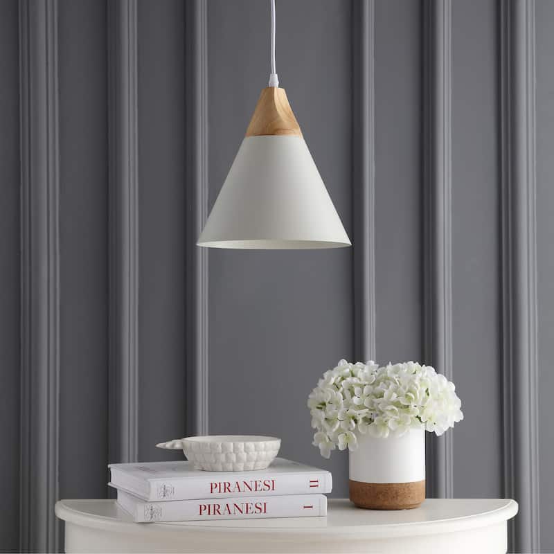 SAFAVIEH Lighting Taimi Adjustable 1-Light Led Grey Pendant - 10"x10"x12.9-84.9" - 10Wx10Dx85H