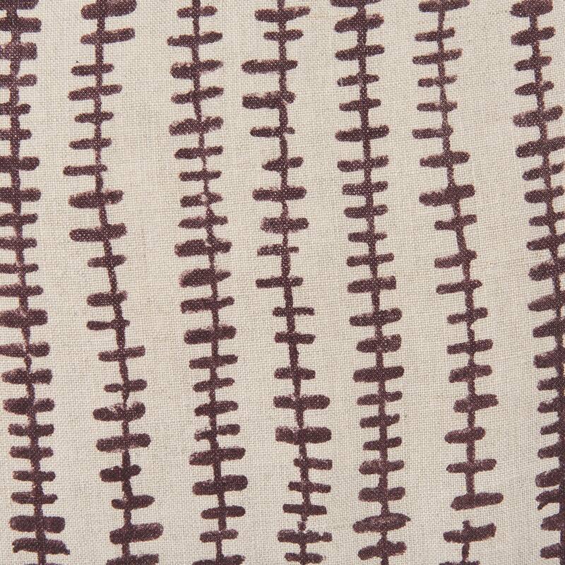 Jenna Beige w/ Merlot Print Linen Square Decorative Pillow Cover - 22.0L x 22.0W x 0.2H