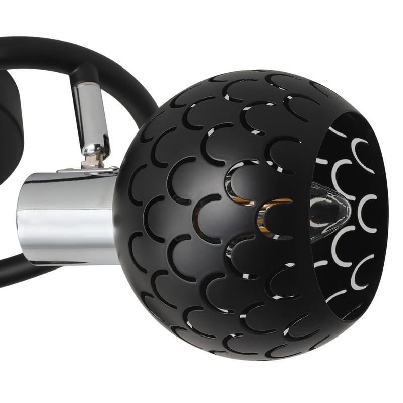 Modern Semi-Flush Mount 3 Light Matte Black and Chrome Fixture