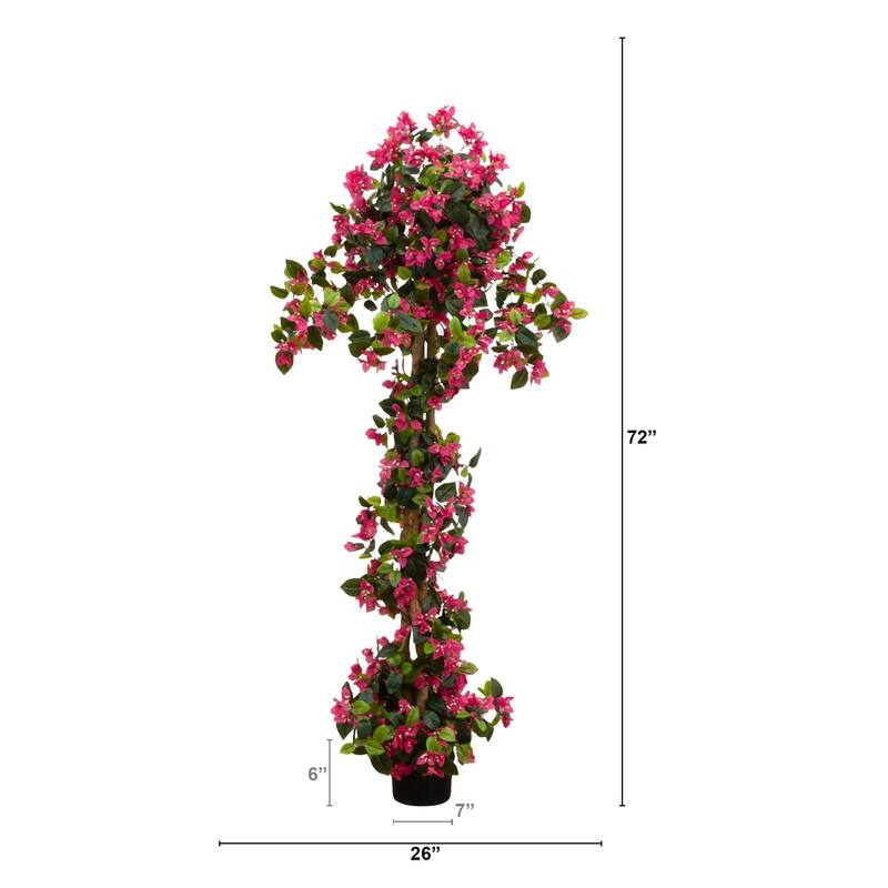 6-ft UV Resistant Artificial Spiral Bougainvillea Tree