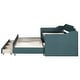 preview thumbnail 10 of 11, Twin Size Upholstered Daybed Bed Frame with Pull-out Trundle Bed and 3 Storage Drawers, Box Spring Not Required, Green