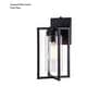 preview thumbnail 12 of 10, VAXCEL Kilbourne 13 in. H 1-Light Black Dusk to Dawn Sensor Outdoor Wall Sconce, Steel, Clear Glass Shade, LED Compatible