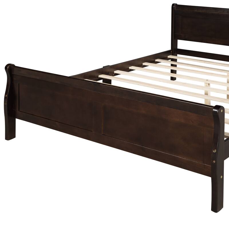 Wood Platform Bed with Headboard