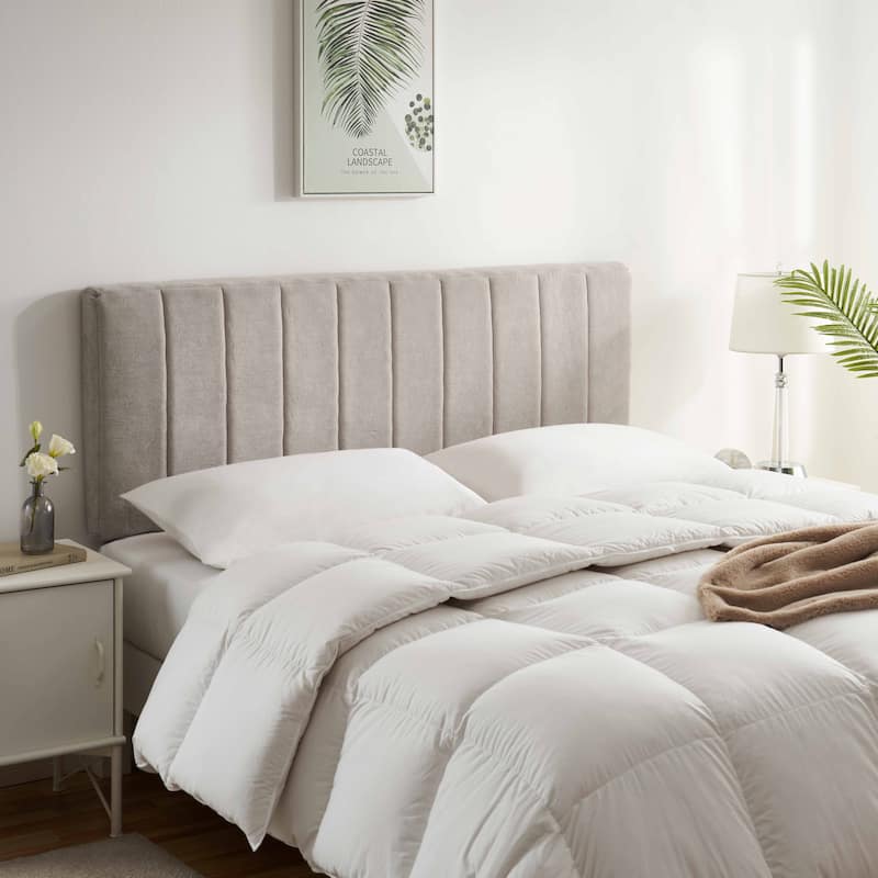 Empyrean Upholstered Wall Mounted Easy Assemble Channel Stitched Headboard - Silver - King