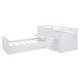 preview thumbnail 16 of 14, White Twin Size Solid Wood L-shaped Loft Bed with Drawers