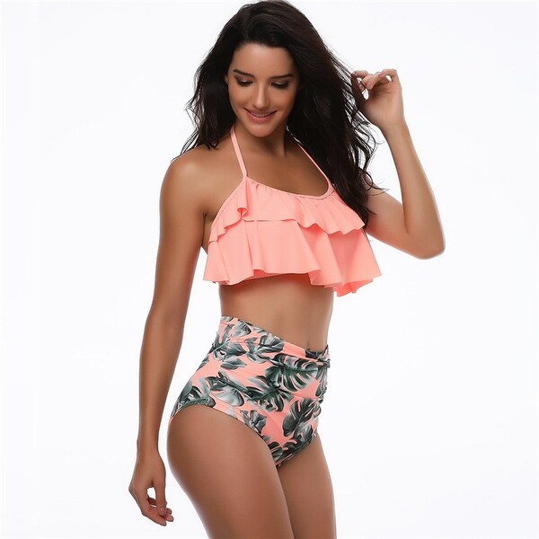 High waisted 2 piece swimsuit clearance