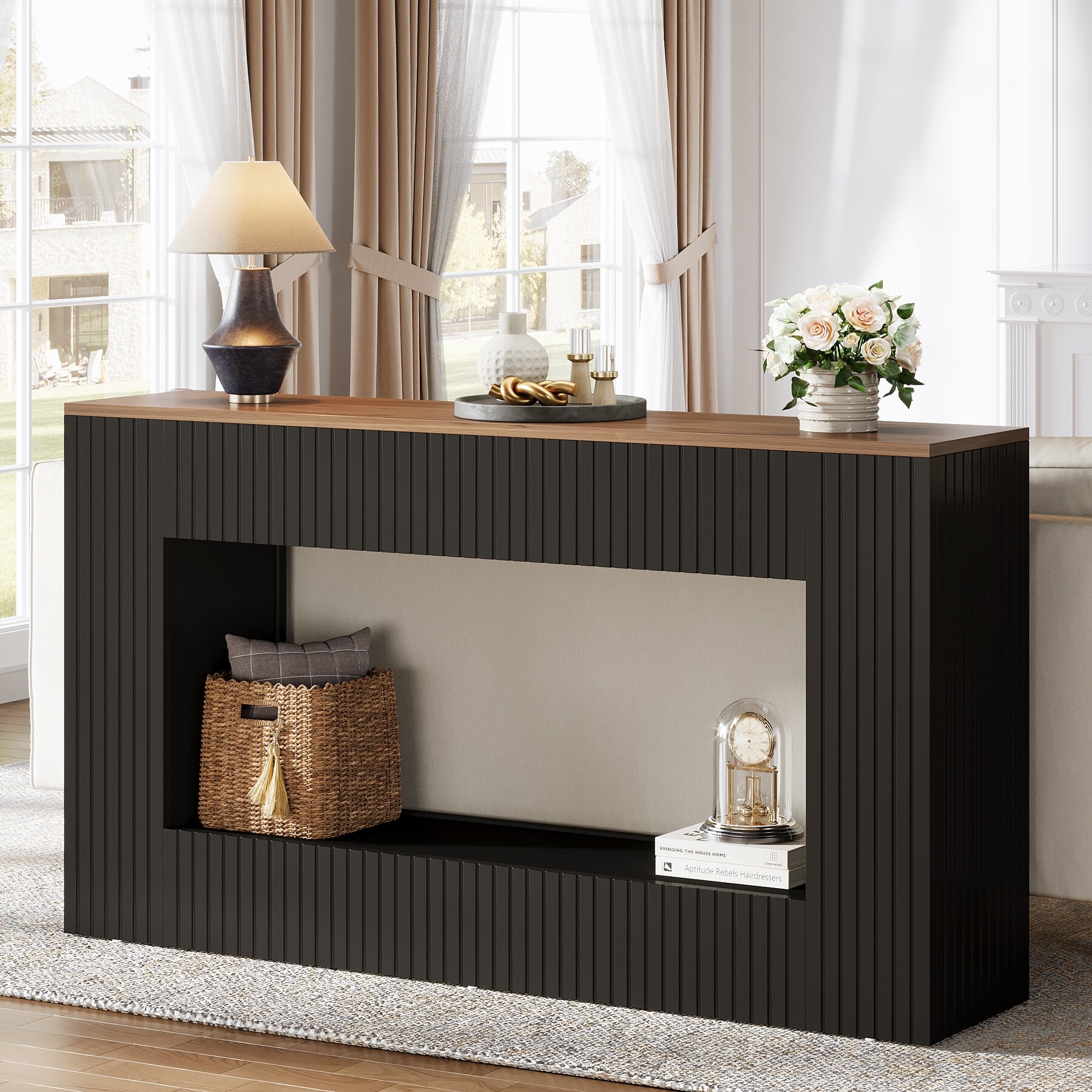 70.9 Inches Long Farmhouse Console Table Sofa Accent Table for Living Room