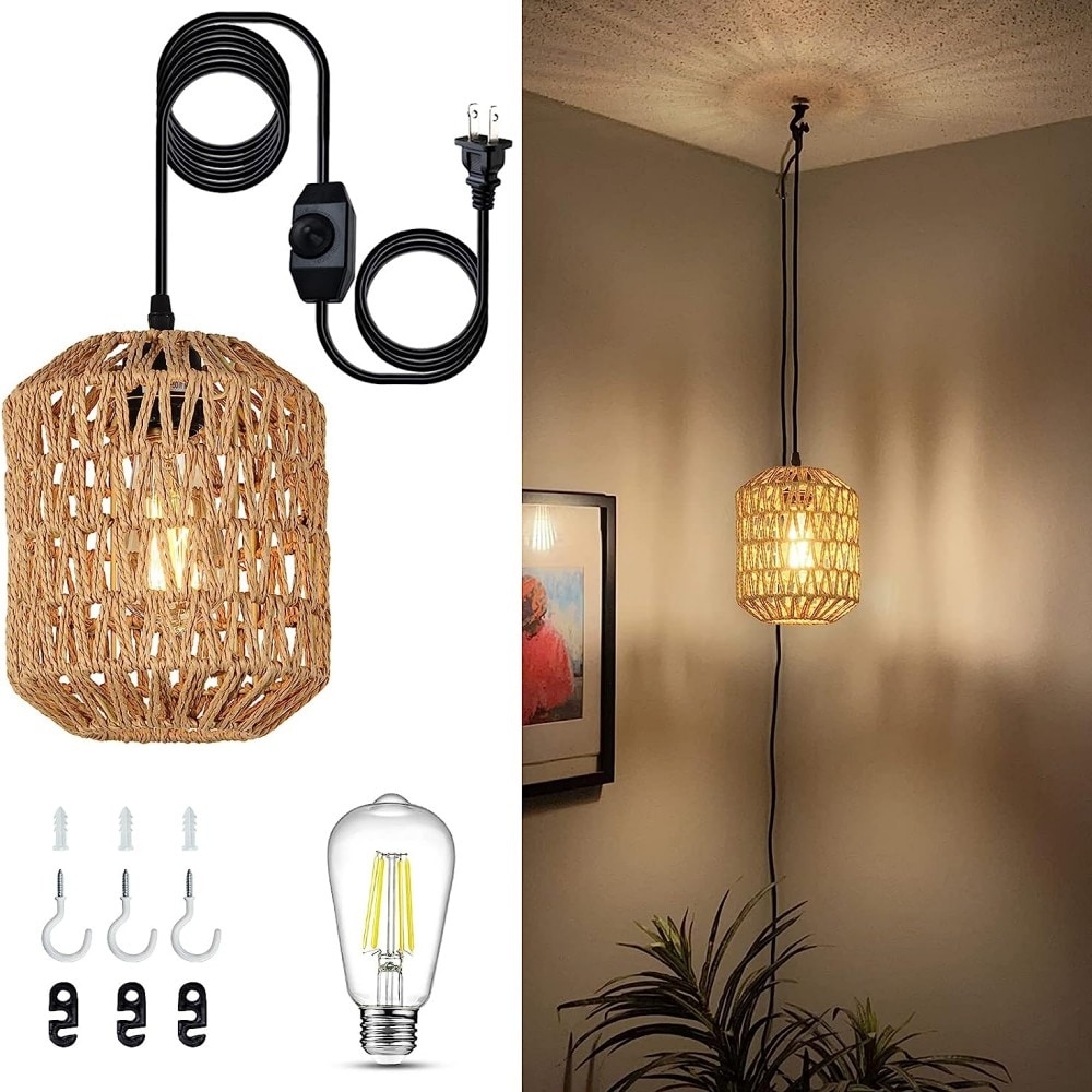 Plug in hanging light boho hot sale