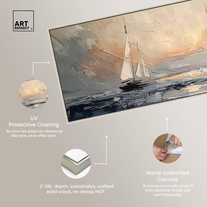 Early Sail Panoramic Canvas by Art Remedy
