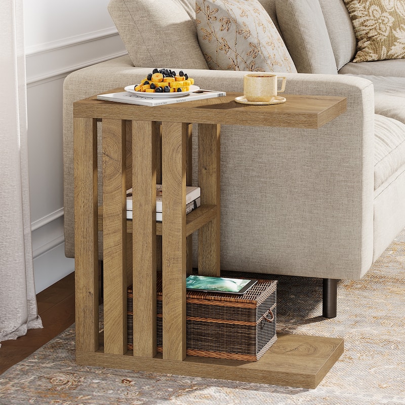 C Shaped End Table for Couch