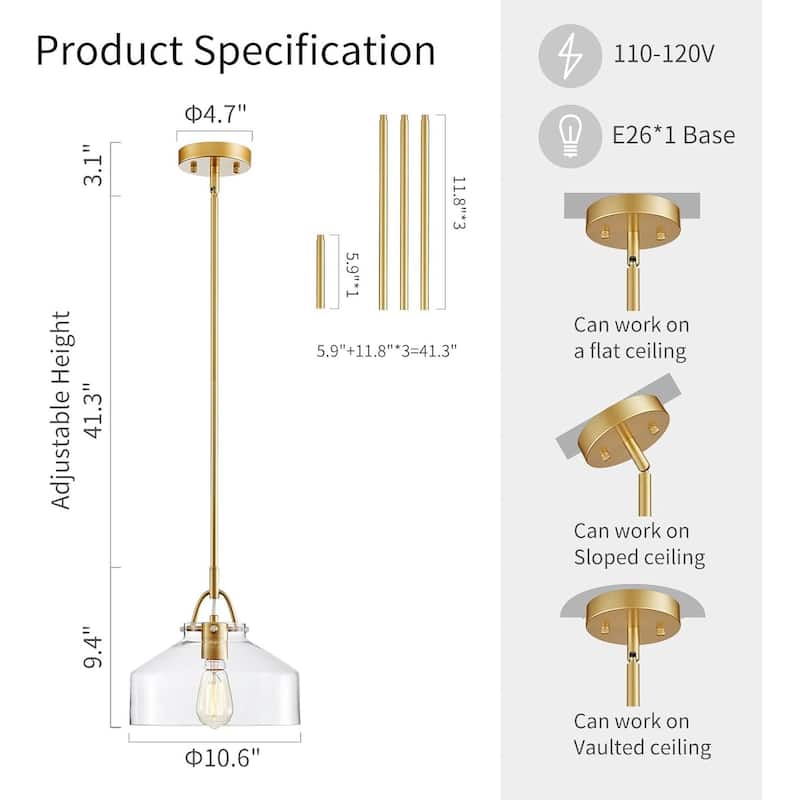 Industrial kitchen light gold pendant light glass metal chandelier light