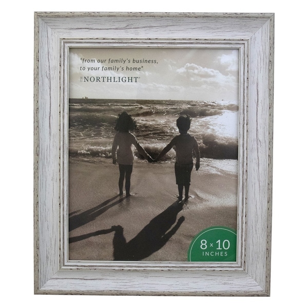 Distressed White Vintage Picture Frame- 8" x 10" - 8-inchx10-inch