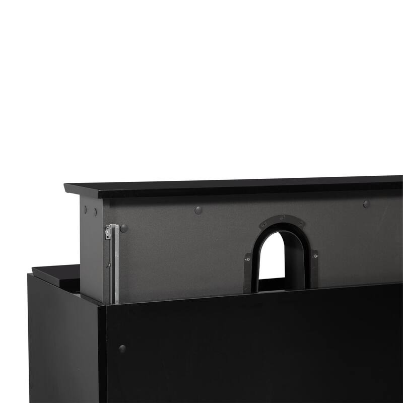 MDF Wall-Mounted Bathroom Vanity Set in Black with Integrated Culture Marble Sink