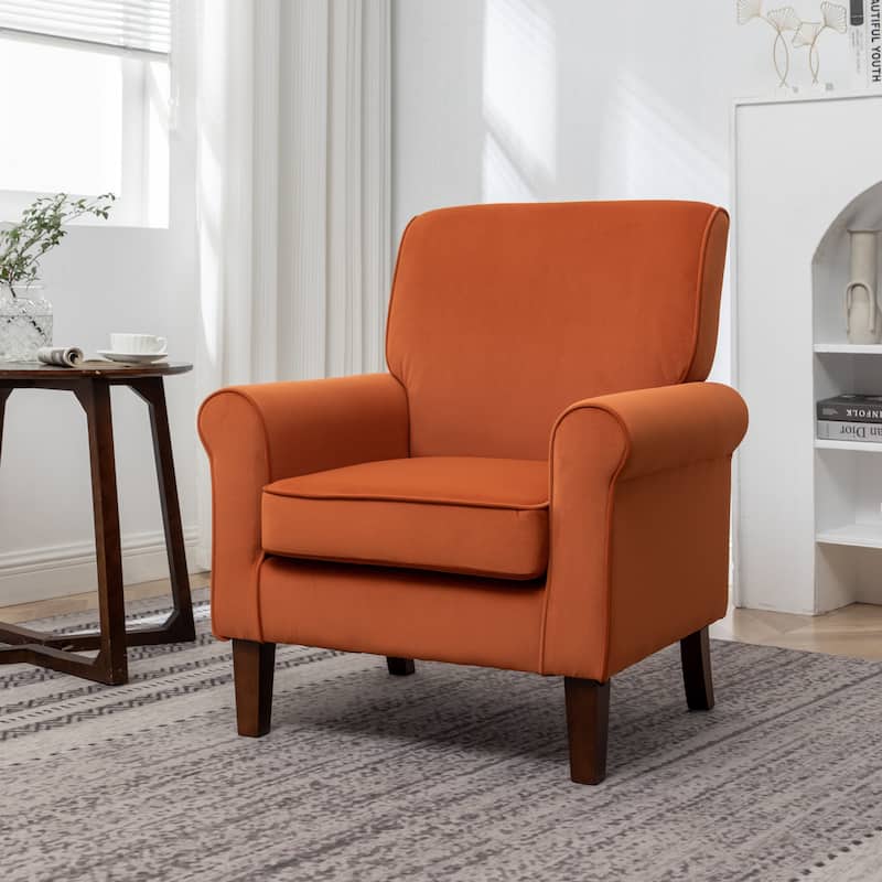Traditional Rolled Arm Living Room Armchair