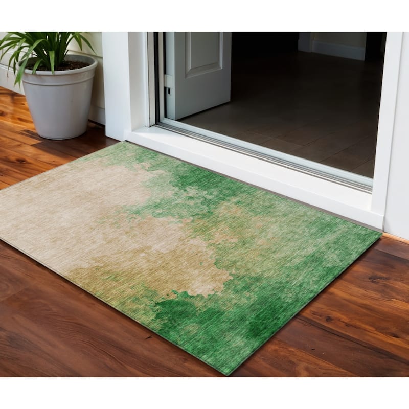 HomeRoots Abstract Transitional Rectangle Outdoor Rug - 3' x 5'