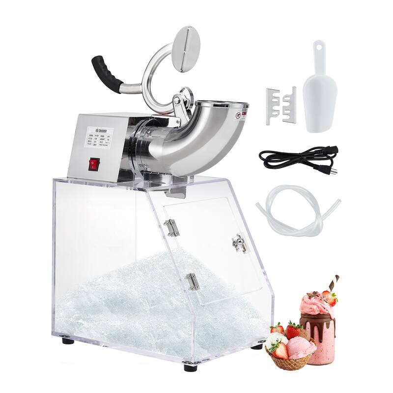 350W Commercial Ice Crusher 440Lbs/H w/ Dual Blades & 40L Storage