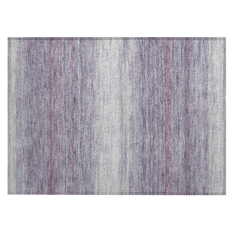 Machine Washable Indoor/ Outdoor Ombre Stripe Chantille Rug