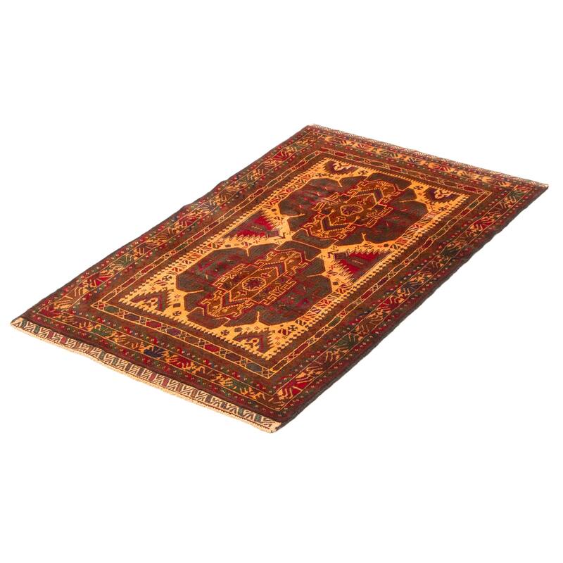 Teimani Burnt Orange Rug 2'11" x 5'2" - 2'11 x 5'2