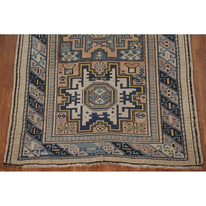 Pre-1900 Antique Shirvan Accent Rug Hand-Knotted Wool Carpet - 3'3"x 5'5"