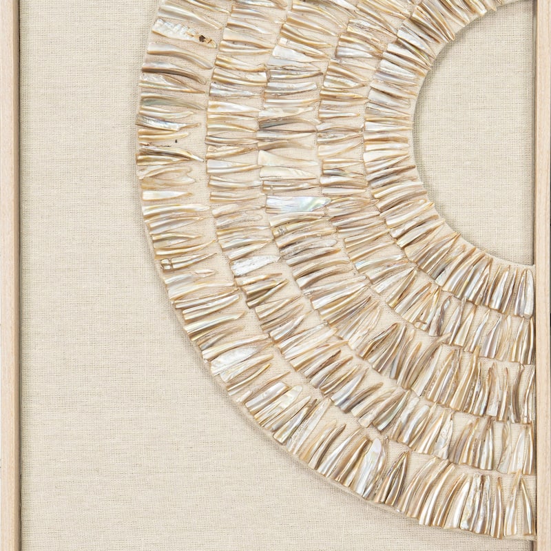 HUJI Glassless Two Piece Pearl Oyster Shell Wall Decor