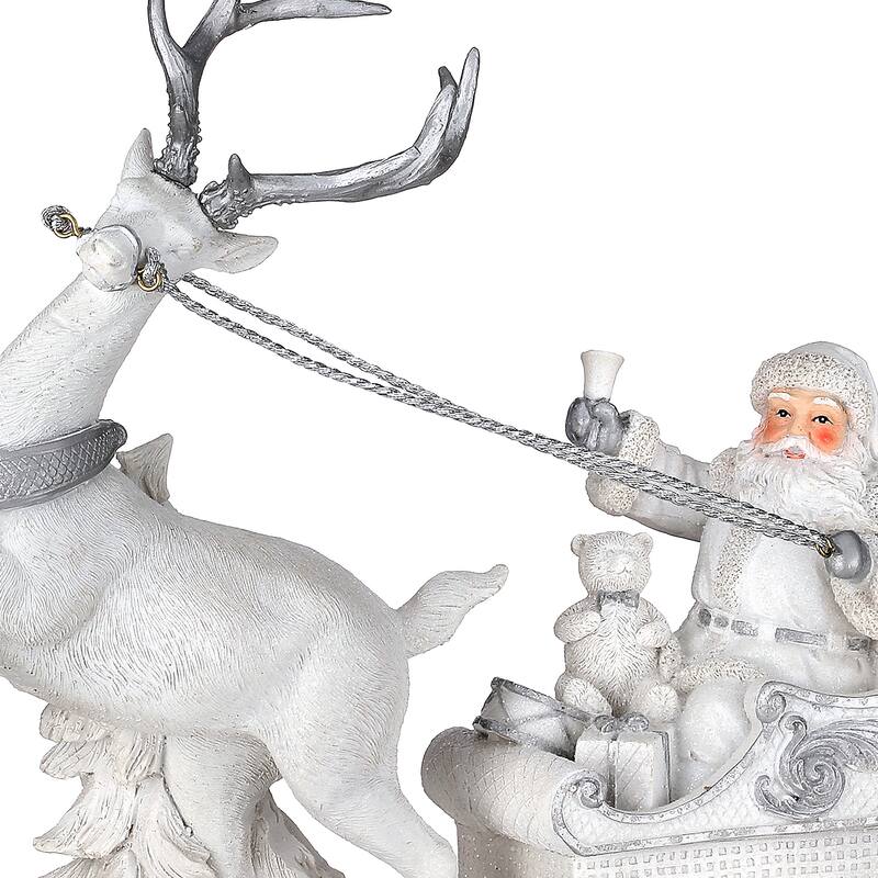11" Resin Santa On Sleigh