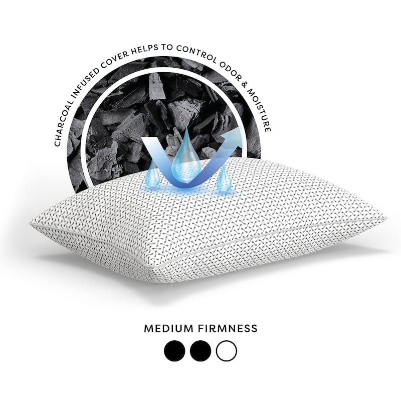 Bodipedic Memory Foam Cluster Pillow with Charcoal Cover