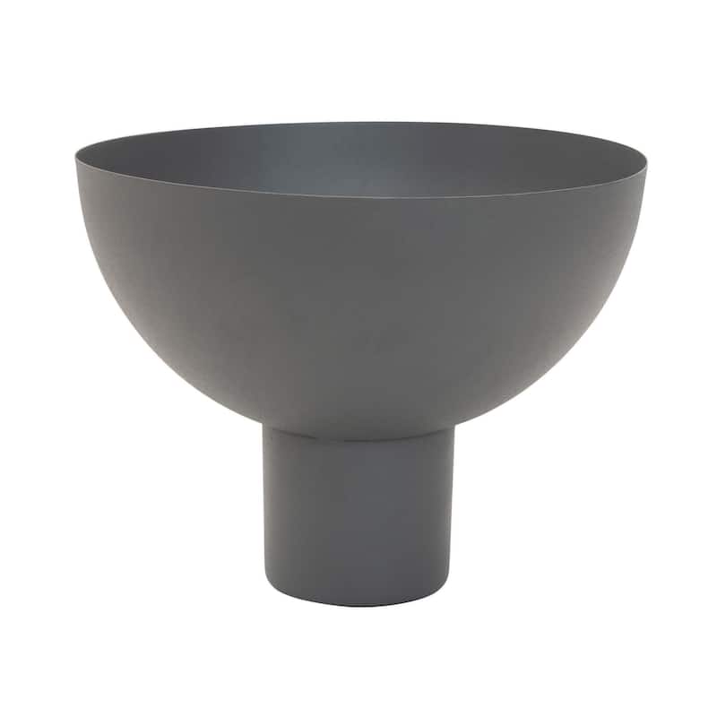 Decorative Metal Footed Bowl, Grey - Grey