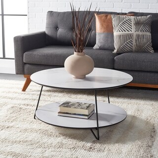 SAFAVIEH Alyce Modern 2-Tier Round Coffee Table - 32 in. W x 32 in. D x ...