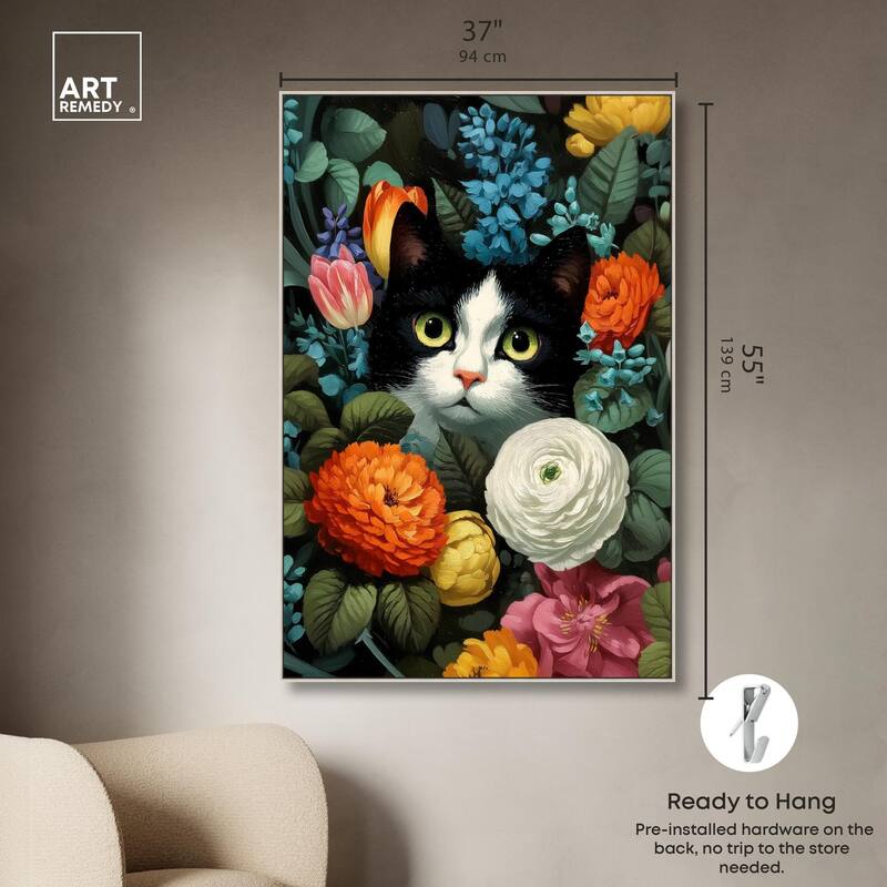 Secret Garden Cat Canvas by Art Remedy