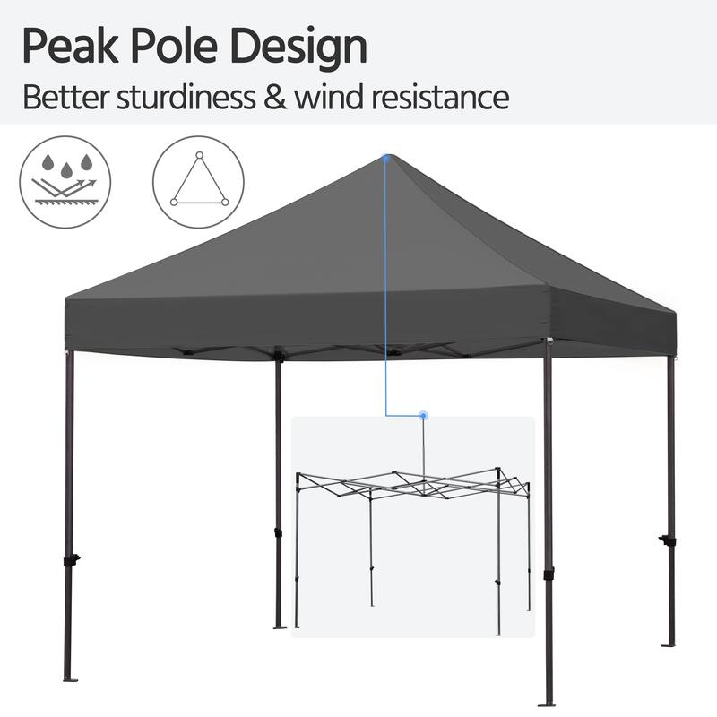 Yaheetech Adjustable Commercial Pop-up Canopy with Wheeled Carry Bag