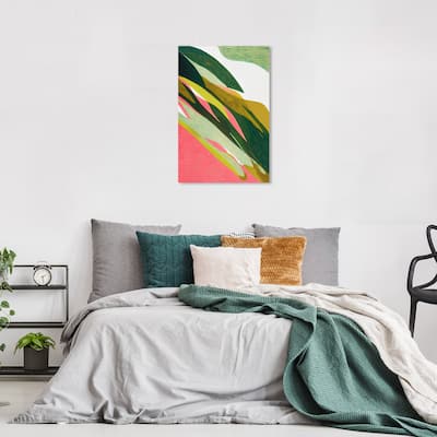 Wynwood Studio Abstract Sloping Garden Green and Modern & Contemporary Wall Art Canvas Print