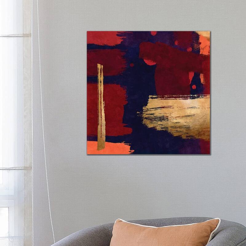 iCanvas "Brush Diptych Red II" by Danilo de Alexandria Canvas Print