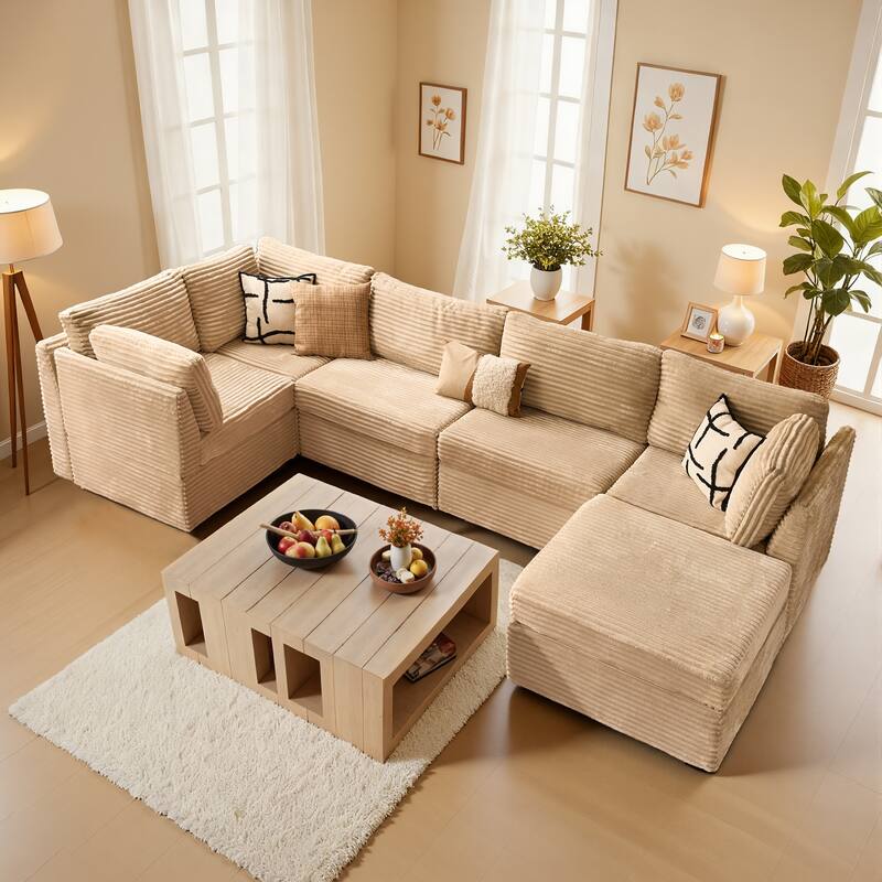 OVIOS Soft-Experience L-Shaped Sofa - PlushBeige