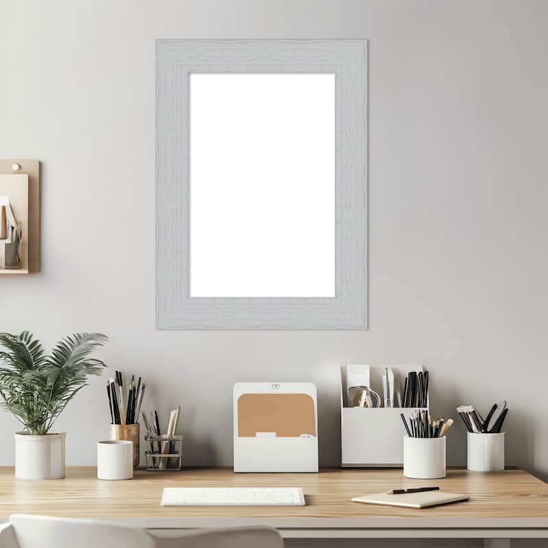 Amanti Art Shiplap Navy Framed Dry Erase Magnetic Board