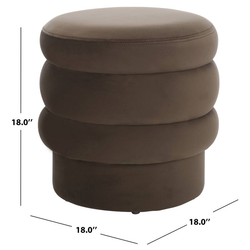 SAFAVIEH Rohan Upholstered Layered Ottoman, Fully Assembled