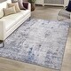 preview thumbnail 2 of 8, LOOM & LUXE Collection Silver/Blue Abstract Non-Shedding Area Rug