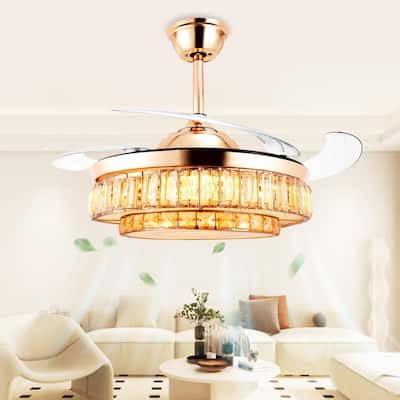 Urbanest 42 Inch Retractable Ceiling Fans with Lights, Modern LED Ceiling Fan Lights with Remote Control