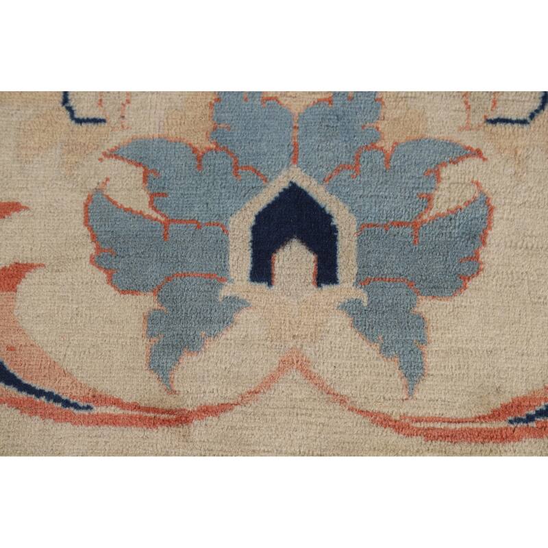 Hand Knotted Oriental 100% Wool Carpet Traditional All-Over Beige & Ivories Mahal Area Rug - 16' 6'' X 13' 0''