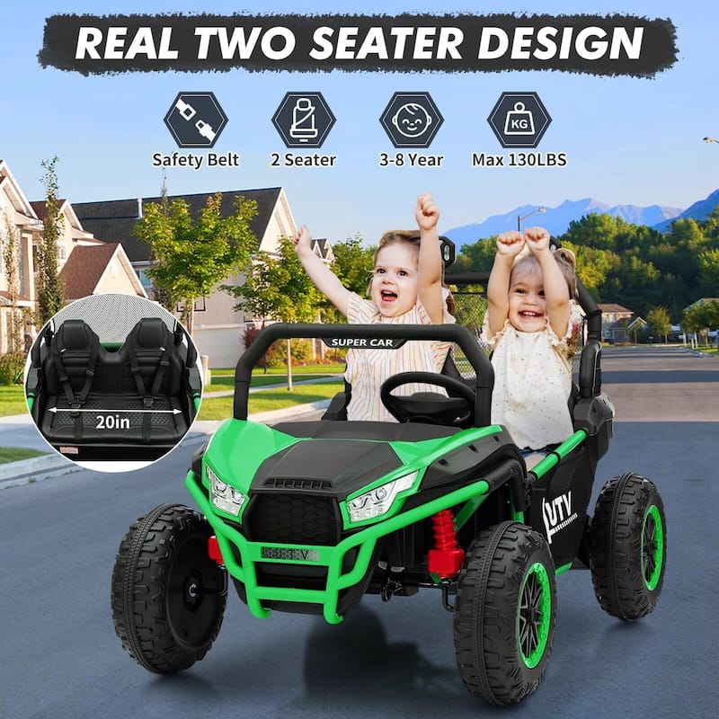 24V Kids Electric Car, 2-Seater UTV Off-Road