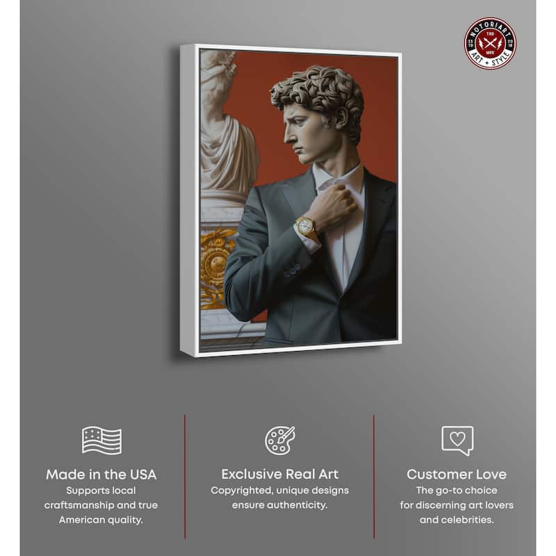 Notoriart Sculpture With Style Framed Men Style 1 Piece Canvas Wall Art