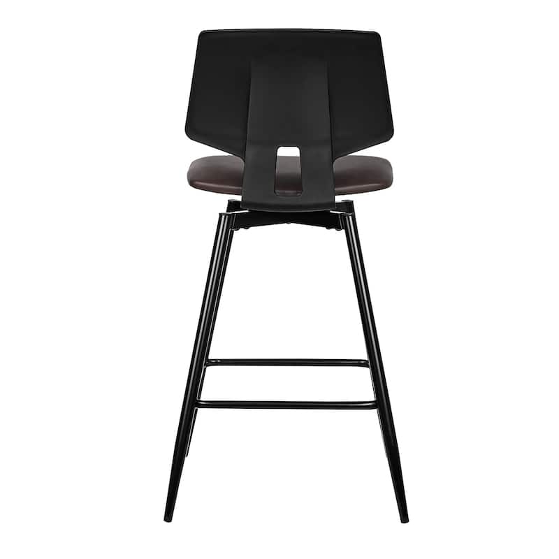VECELO 2/4-Piece 360° Swivel PU Leather Bar Stools with Footrest Multi-Purpose Space-Saving Bar Stools for Small Apartments