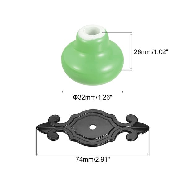 32x26mm Vintage Ceramic Drawer Knobs Pulls for Dresser 2Pcs - Matte Black and Green - Bed Bath & Beyond - 36886386 32x26mm Vintage Ceramic Drawer Knobs Pulls for Dresser 2Pcs - Matte Black and Green - Bed Bath & Beyond - 36886386