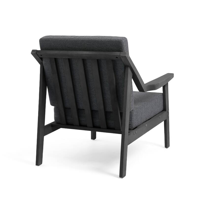 Set of 2 Outdoor Teak Wood Patio Chair with Cushion