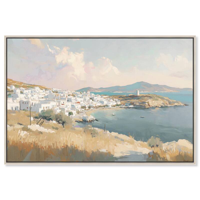 Sunrise Greece Canvas by Art Remedy - 30" x 20" - Silver