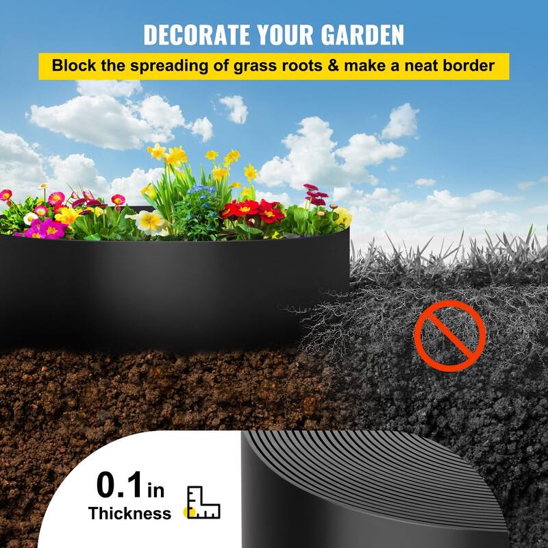Black HDPE Coiled Terrace Board Flexible Bender Border Ideal for Decorated Garden or Landscaping