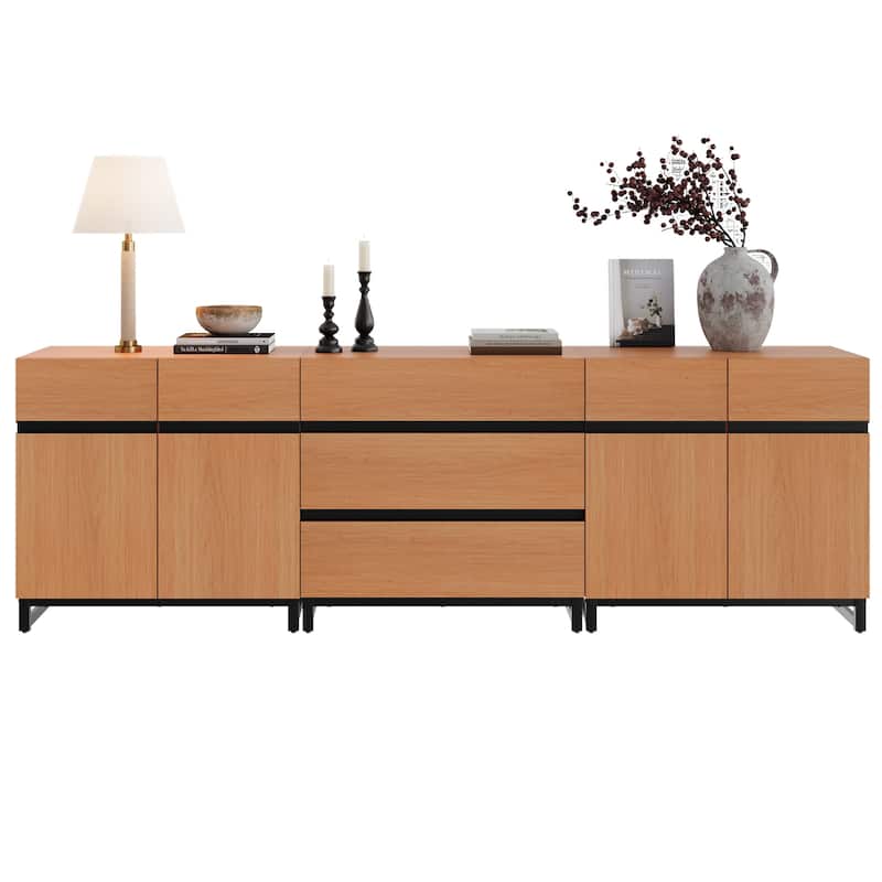 WAMPAT Storage Cabinet, 3 in 1 Modern Sideboard